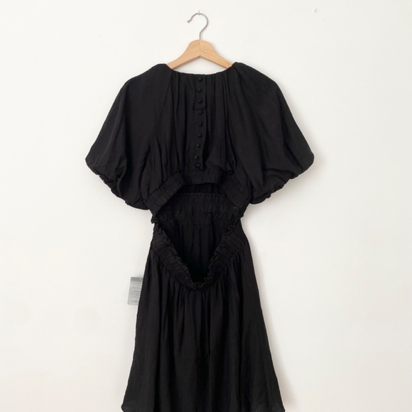 Moon river puff sleeve back cut out mini dress - Picture 7 of 7